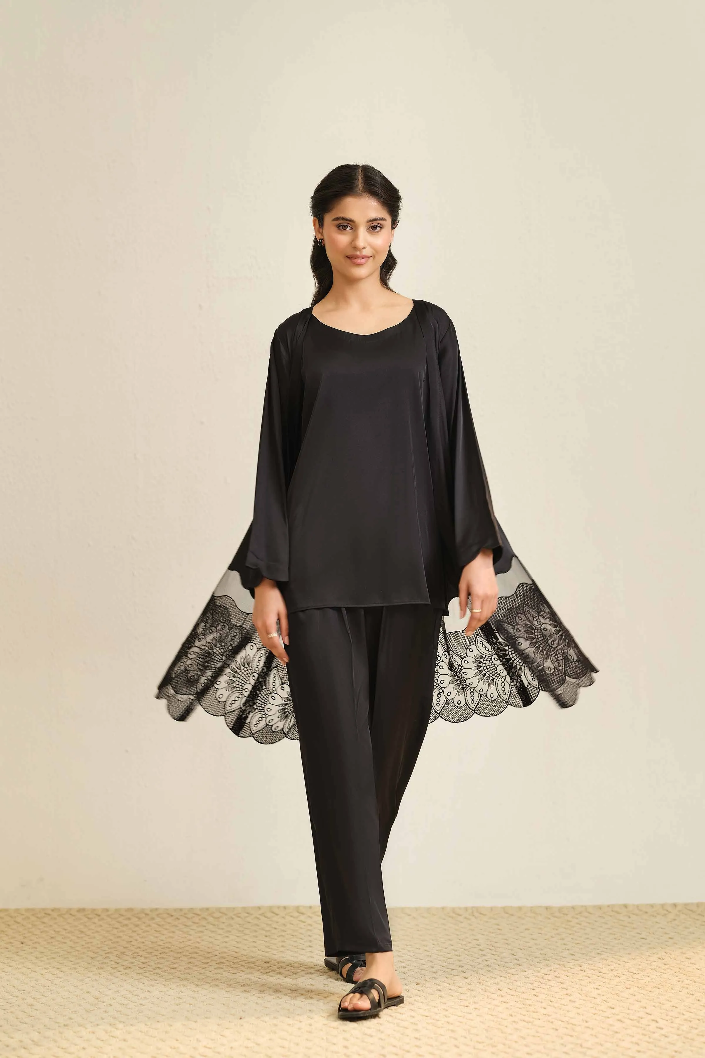 3 Piece - Embroidered Loungewear - KLS25-08