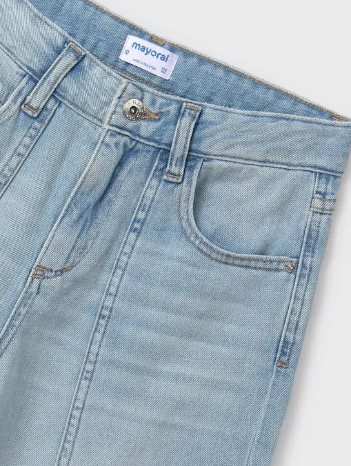 6538 Mayoral Tween/Teen Girls Denim Wide Leg Pants - Light