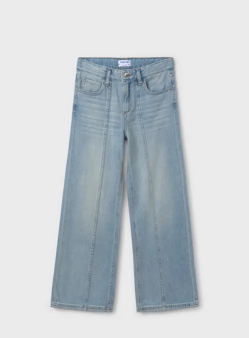 6538 Mayoral Tween/Teen Girls Denim Wide Leg Pants - Light