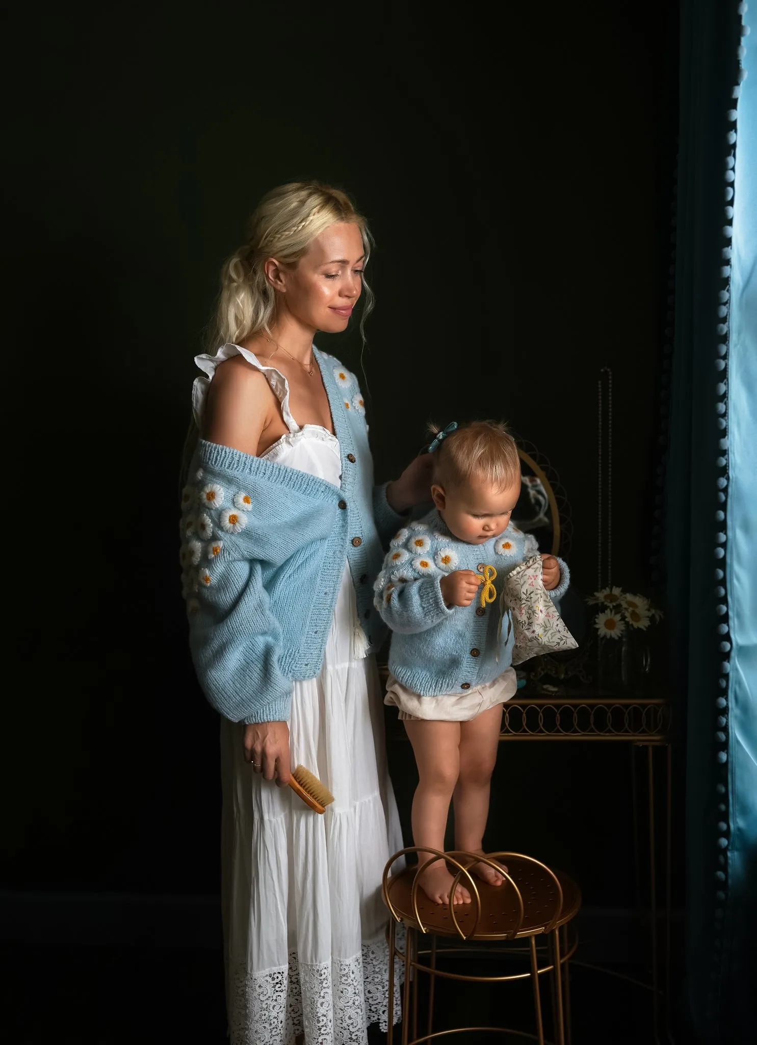 Adult Chamomile cardigan | Blue
