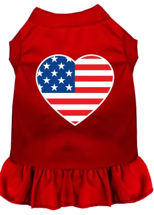 American Flag Heart Screen Print Dress Red Xl