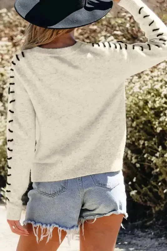 Arctic Stitch White Sweater