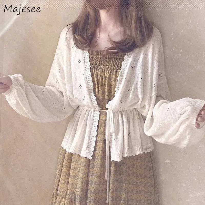 Astrid - Dark Academia Cardigan New Spring Loose Lace-up