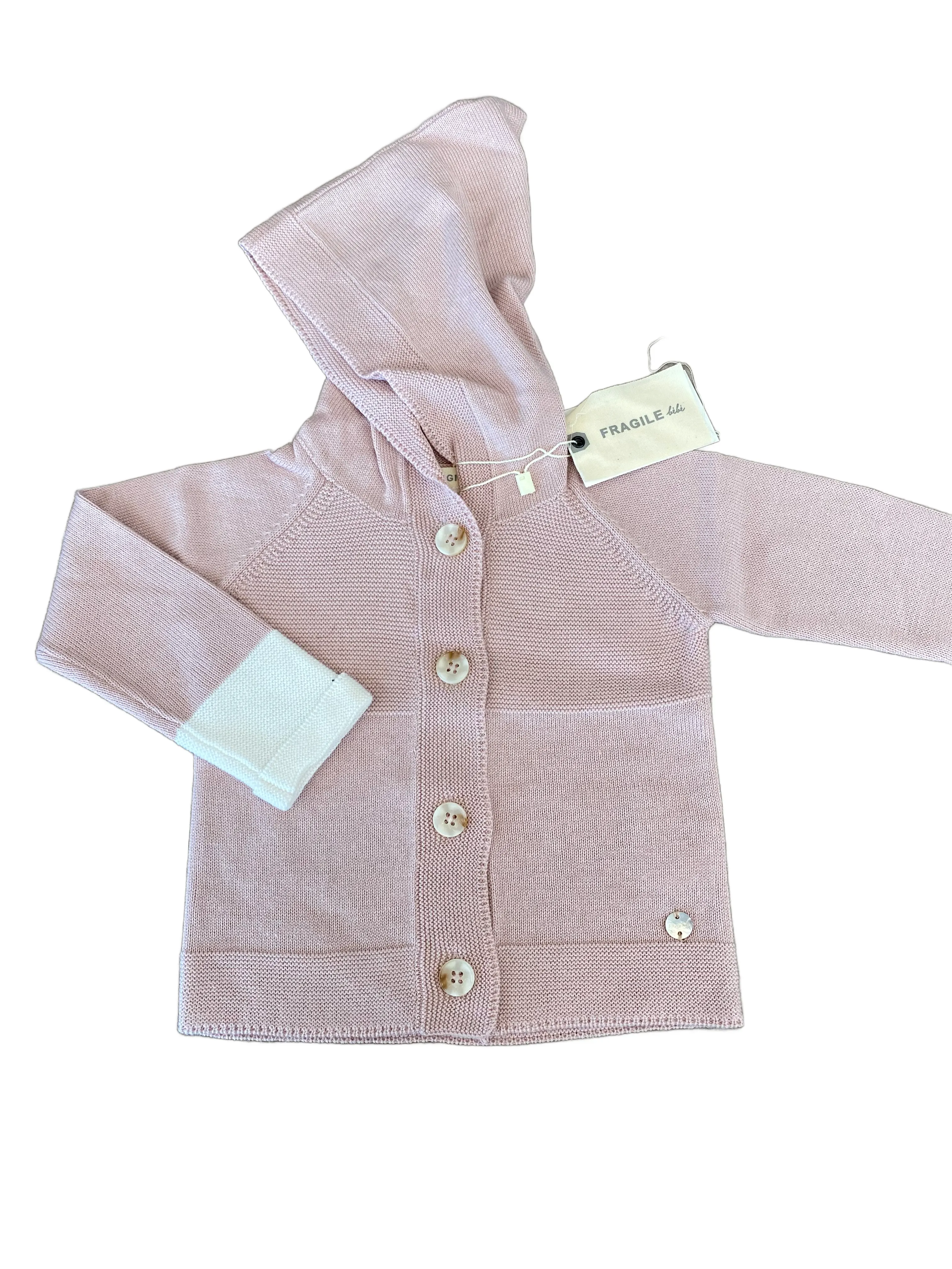 Baby Girl Hooded Cardigan | Petal | Fragile