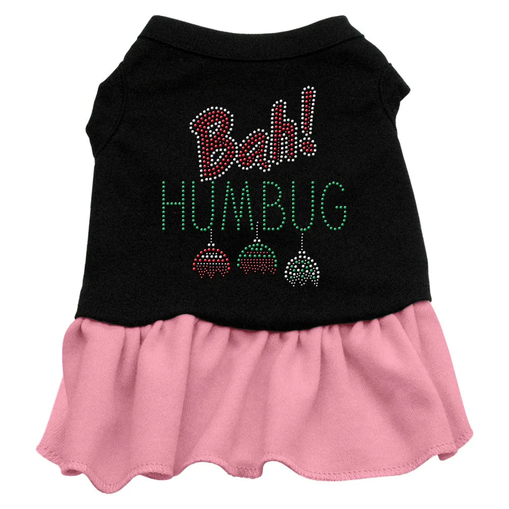 Bah Humbug Rhinestone Dress Black With Pink Xxxl