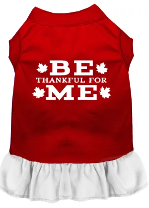 Be Thankful For Me Screen Print Dress Red With White Sm