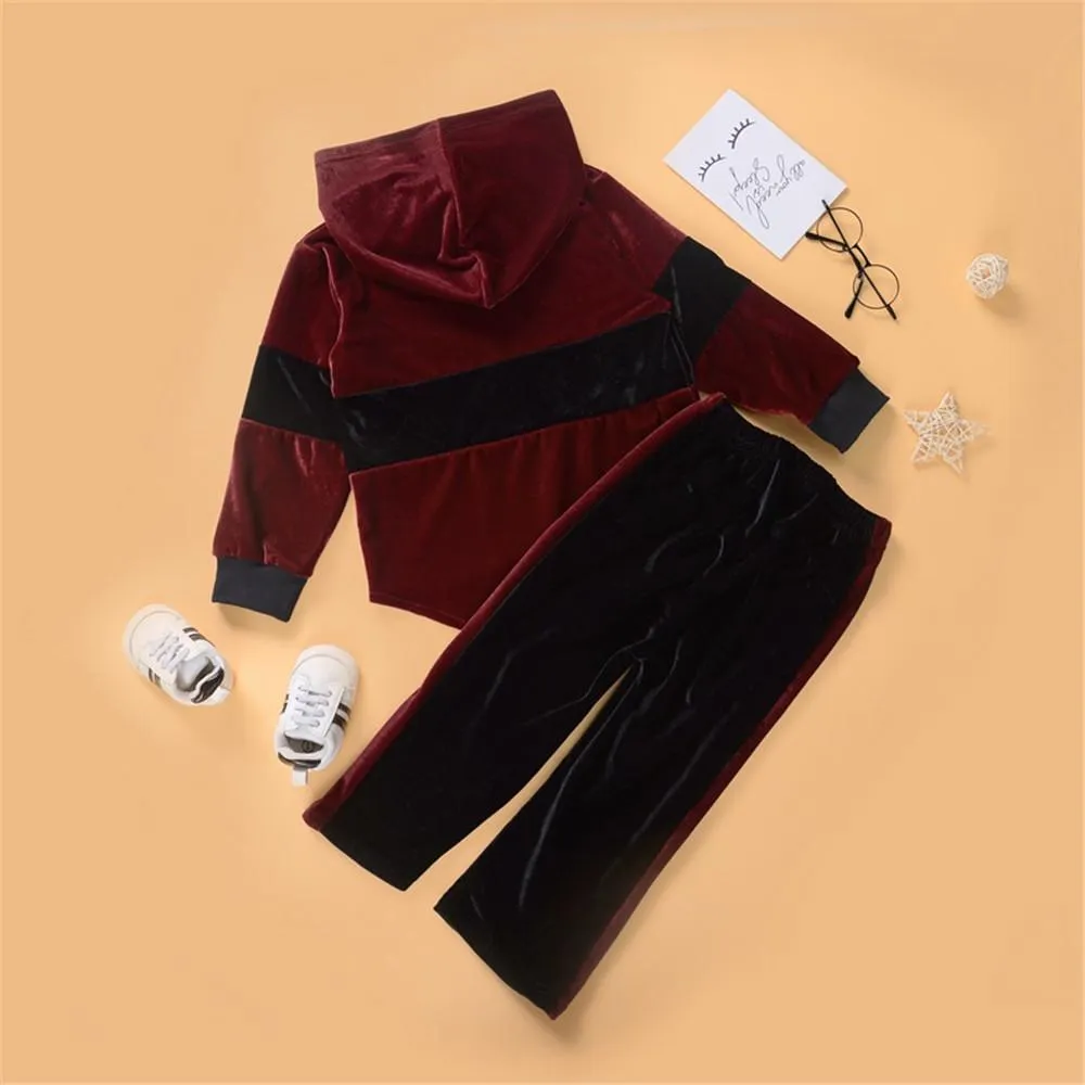 Boys Hooded Long Sleeve Top & Pants Boy Wholesale Clothing