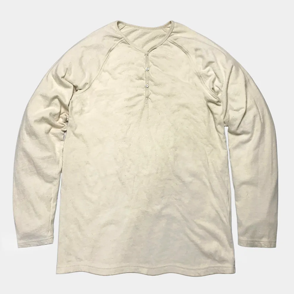 BZEN M.3089-EARL 3 REGULAR FIT LONG SLEEVE 3 BUTTON HENLEY NEPPY JERSEY-195GSM-E0 NATURAL