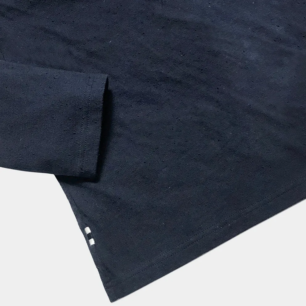 BZEN M.3089-EARL 3 REGULAR FIT LONG SLEEVE 3 BUTTON HENLEY NEPPY JERSEY-195GSM-E0 NAVY