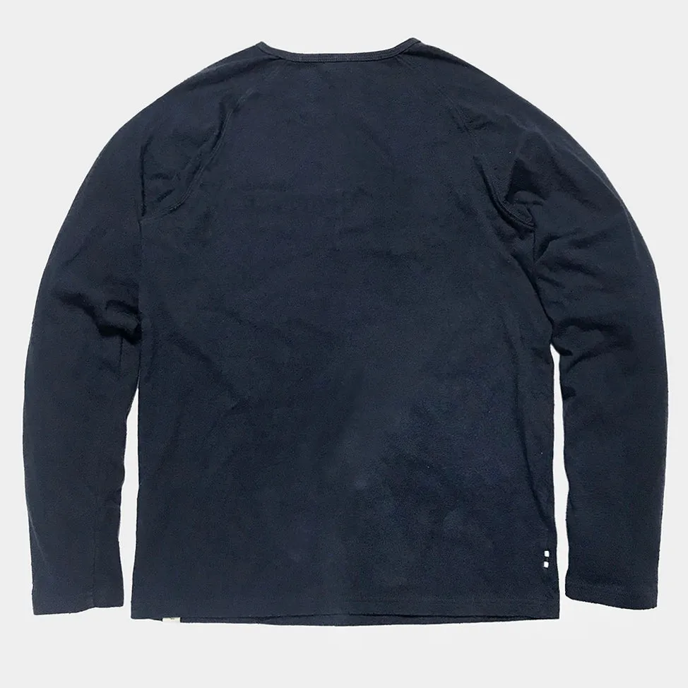 BZEN M.3089-EARL 3 REGULAR FIT LONG SLEEVE 3 BUTTON HENLEY NEPPY JERSEY-195GSM-E0 NAVY