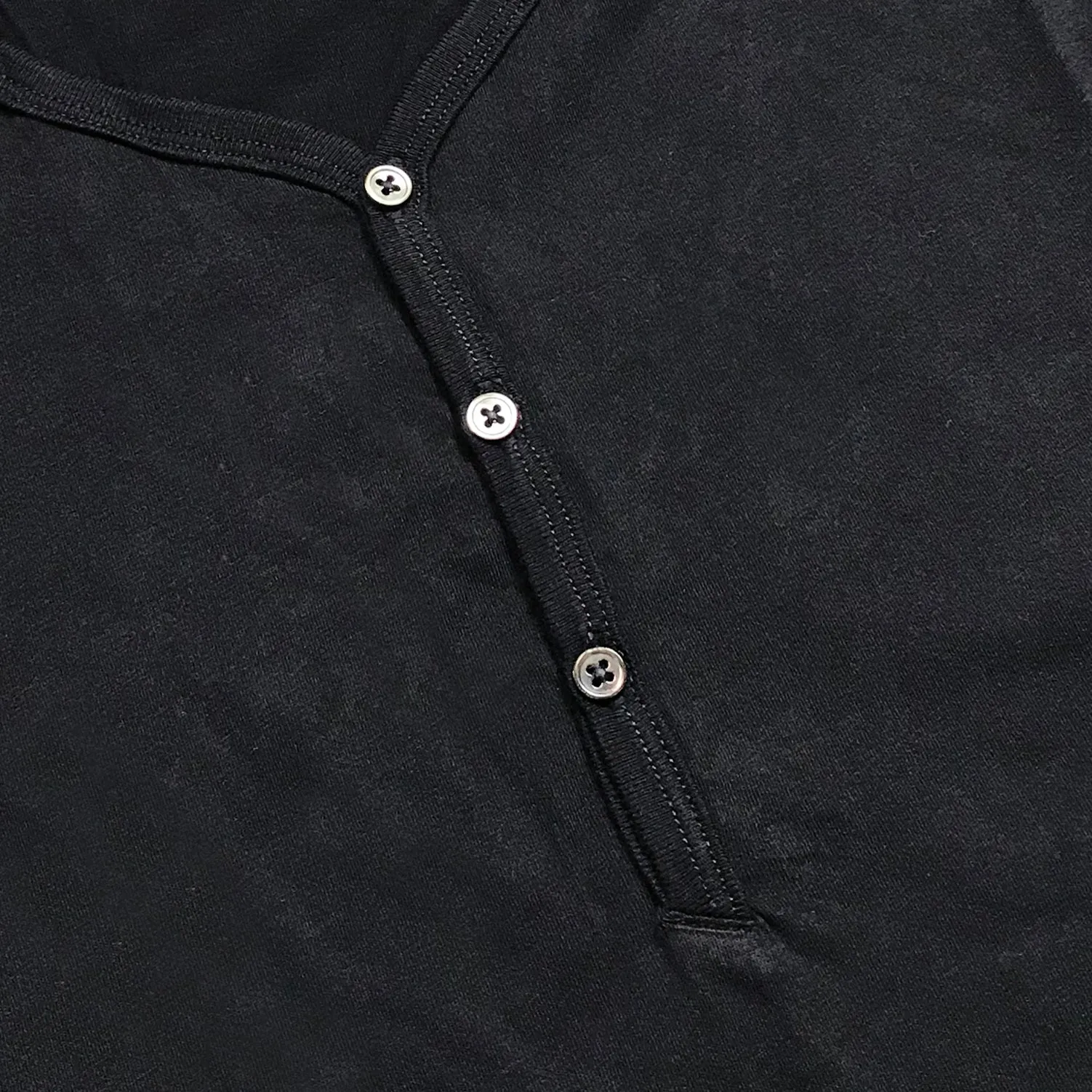 BZEN M.3210-KAITO REGULAR FIT SHORT SLEEVE 3 BUTTON JERSEY HENLEY-145GSM-E0 BLACK