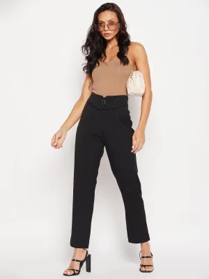 Camla Barcelona O Ring Detailed Black Tapered Trousers