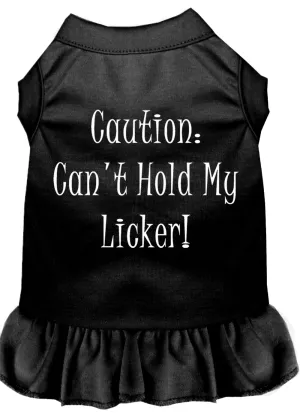 Can't Hold My Licker Screen Print Dress Black Xxxl