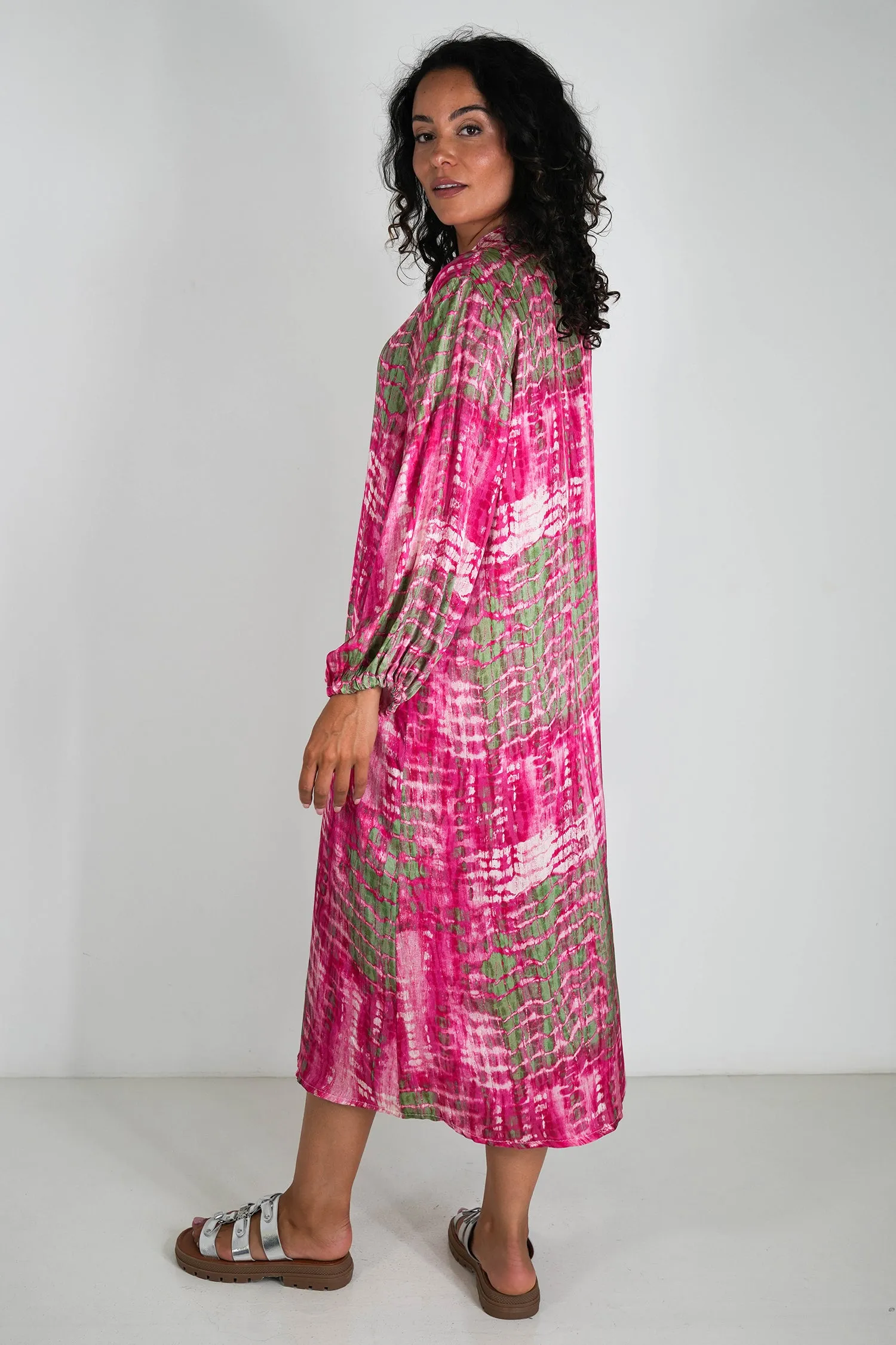 Cerise and Green Nicola Dress