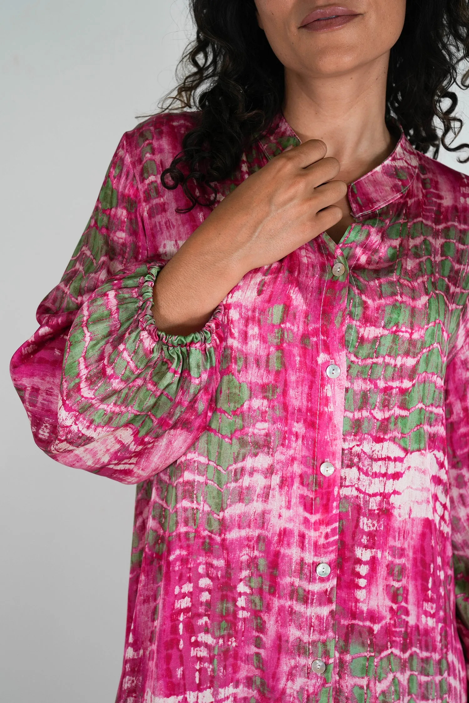 Cerise and Green Nicola Dress