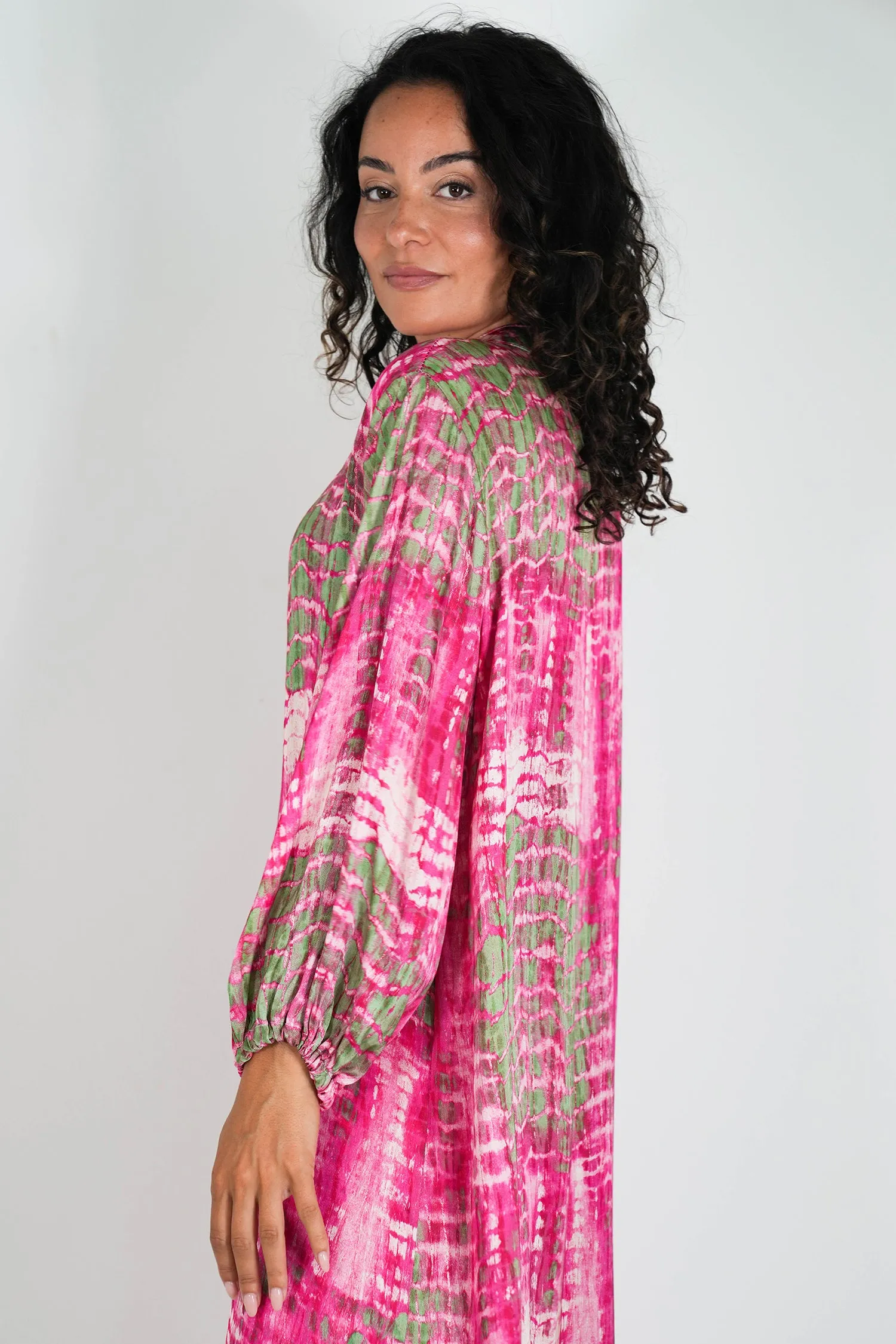 Cerise and Green Nicola Dress