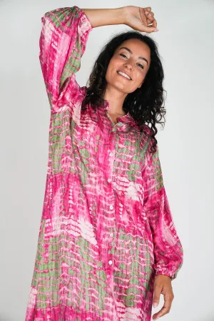 Cerise and Green Nicola Dress