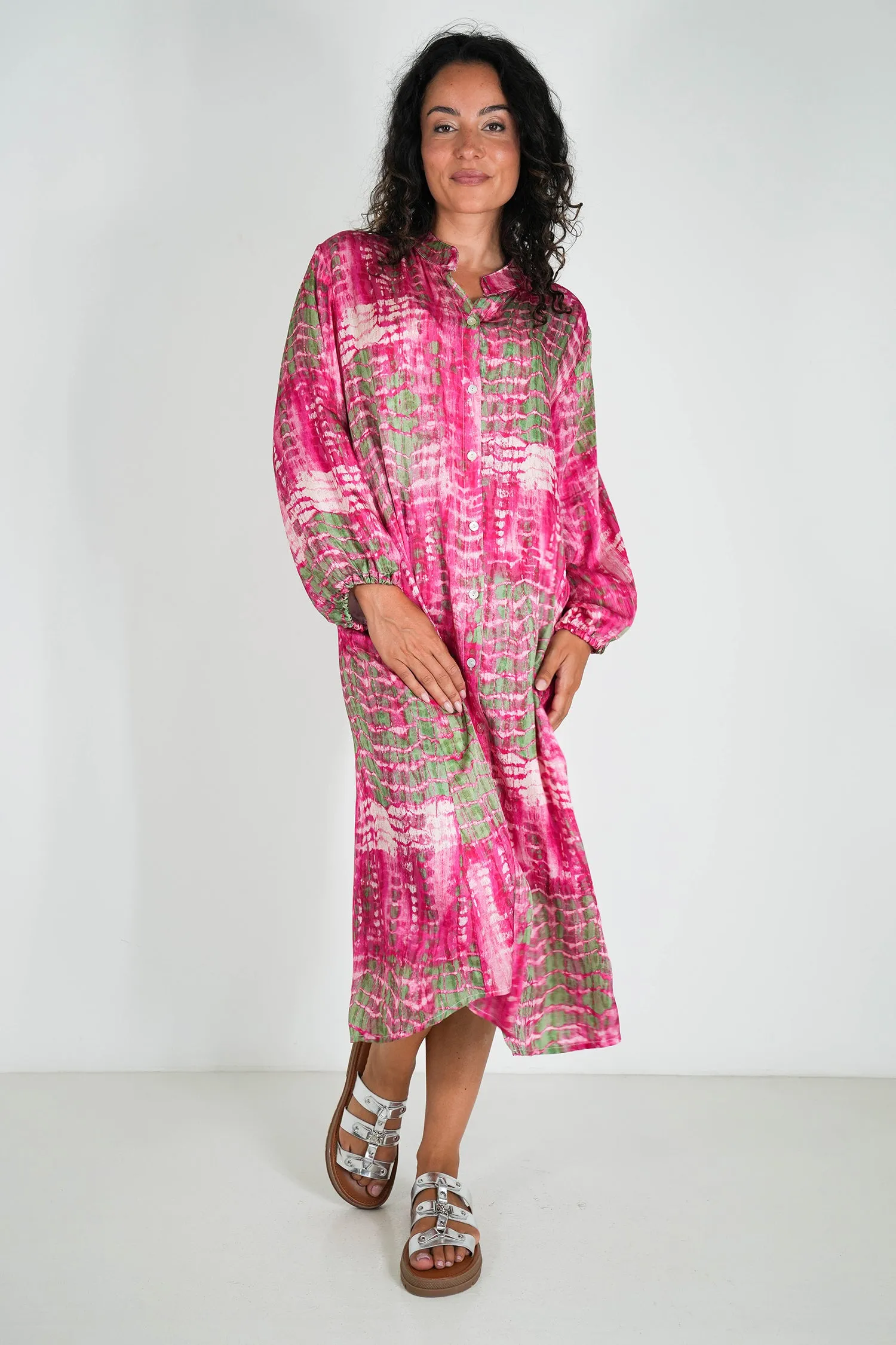 Cerise and Green Nicola Dress