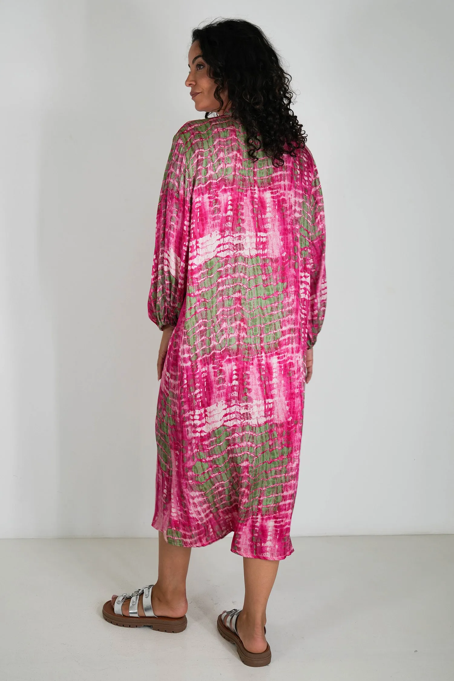 Cerise and Green Nicola Dress