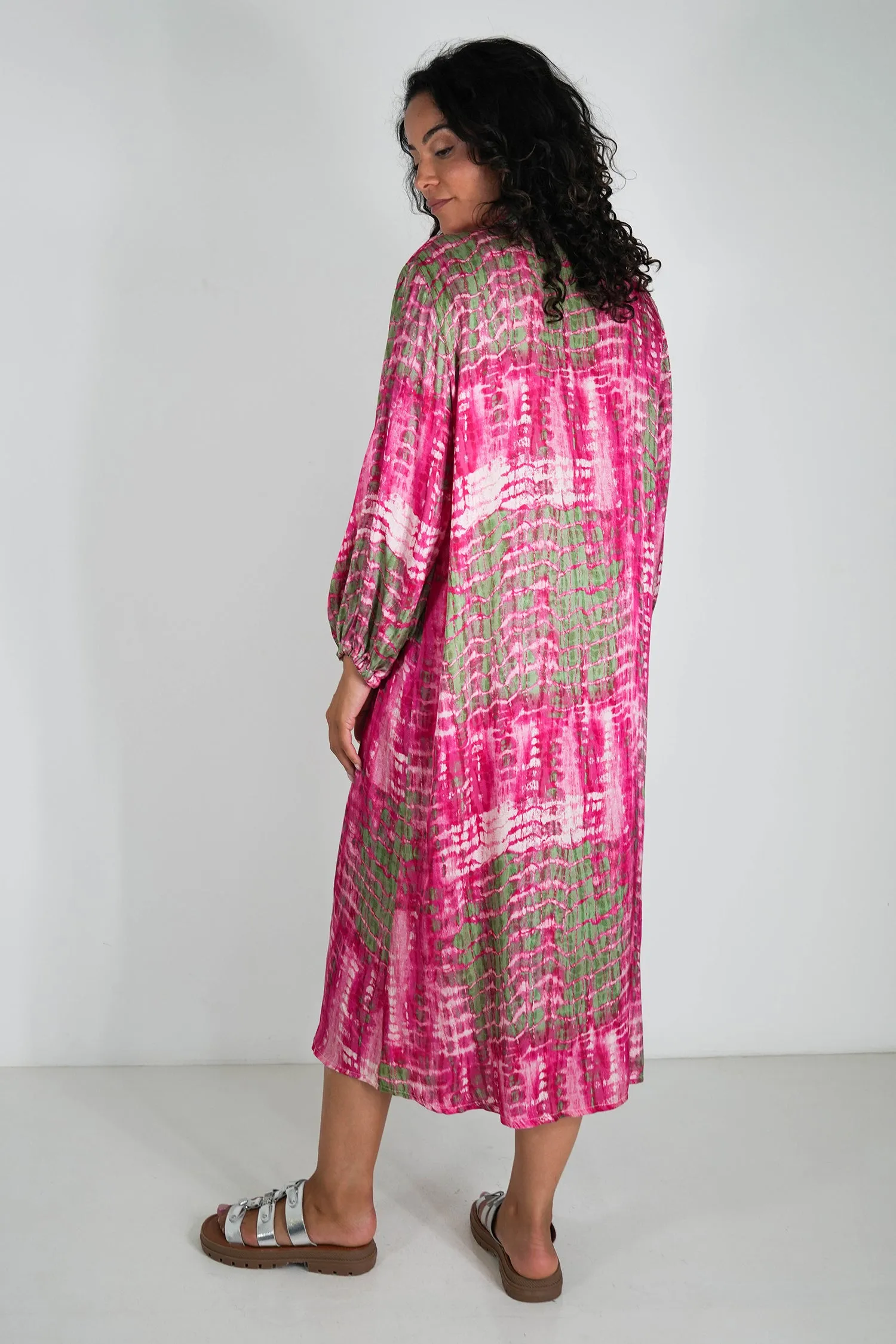 Cerise and Green Nicola Dress