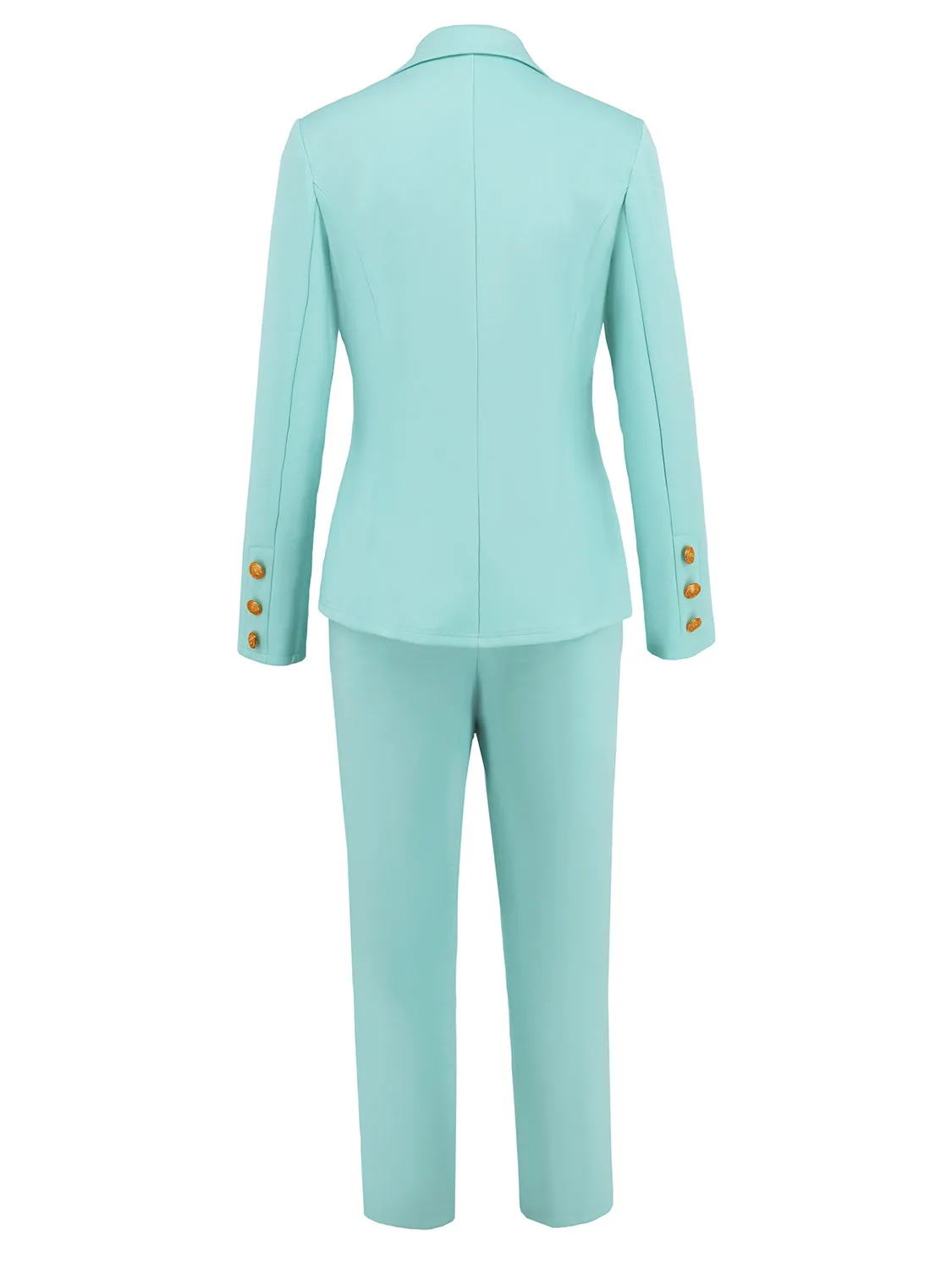 Chic Lapel Collar Blazer and Trousers Ensemble