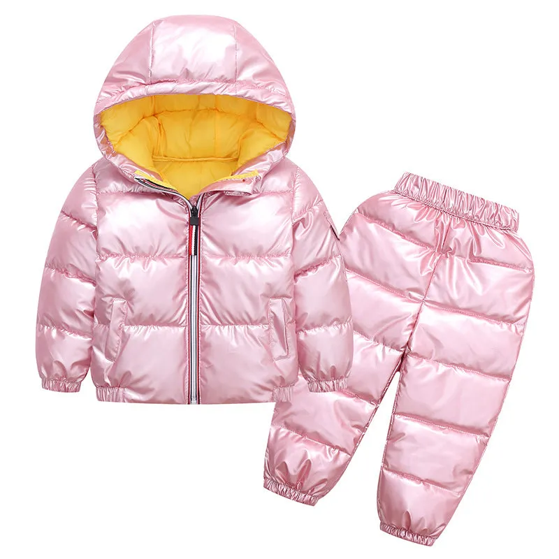 Children Zipper Hooded Winter Coat & Pants Wholesale Childrens Clothing