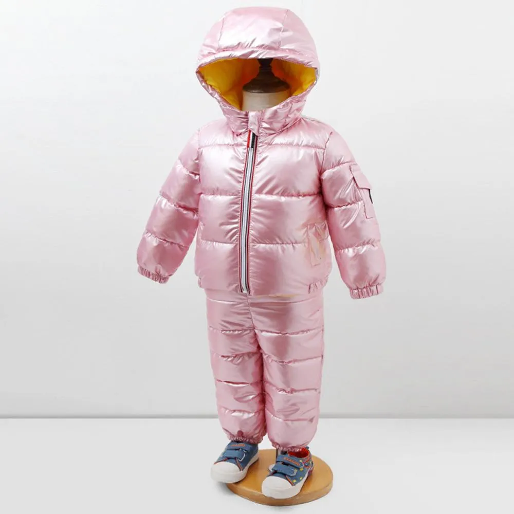Children Zipper Hooded Winter Coat & Pants Wholesale Childrens Clothing
