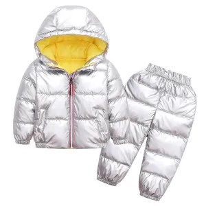 Children Zipper Hooded Winter Coat & Pants Wholesale Childrens Clothing