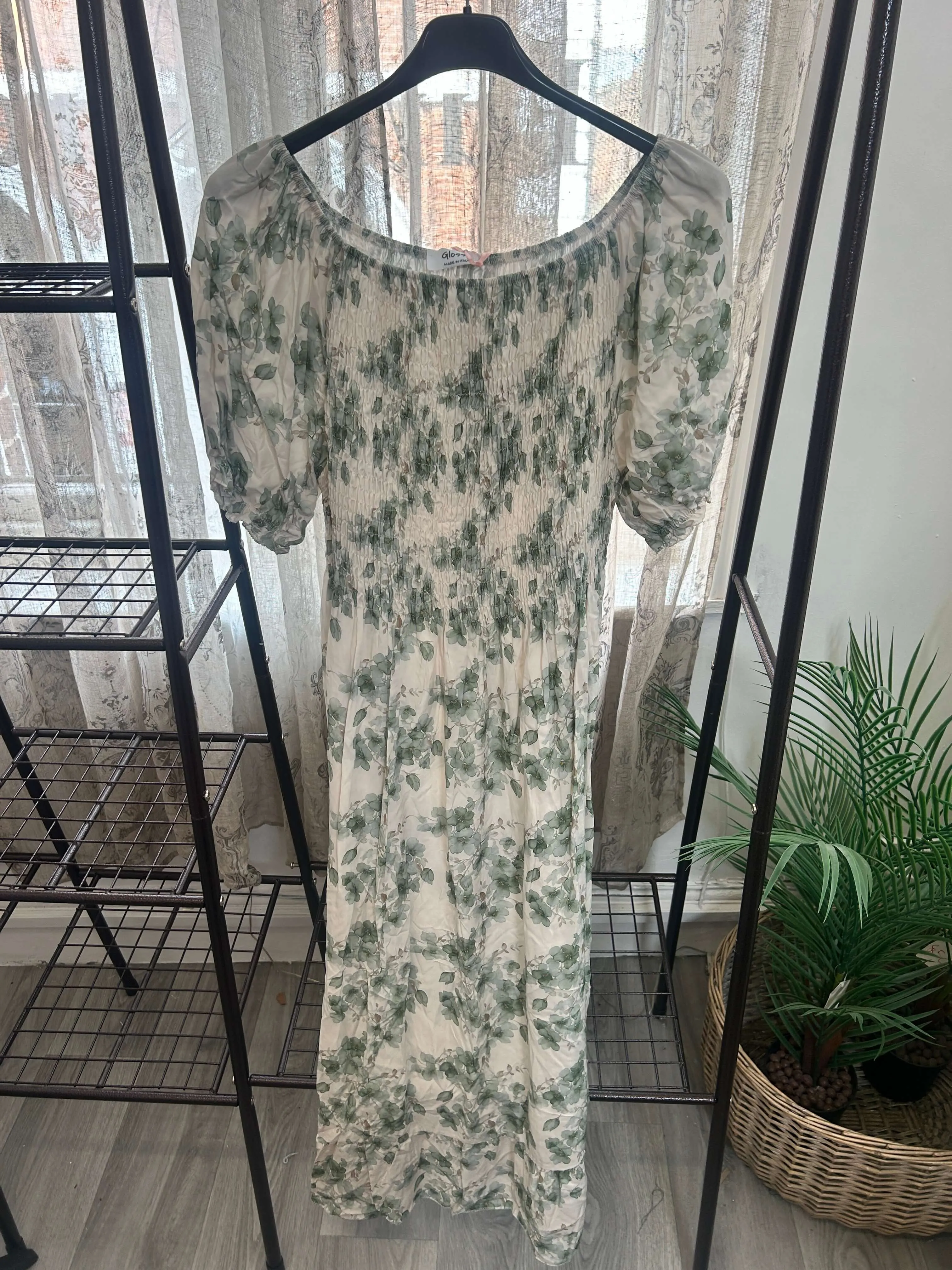 Ditsy Floral Shirred Waist Maxi Dress