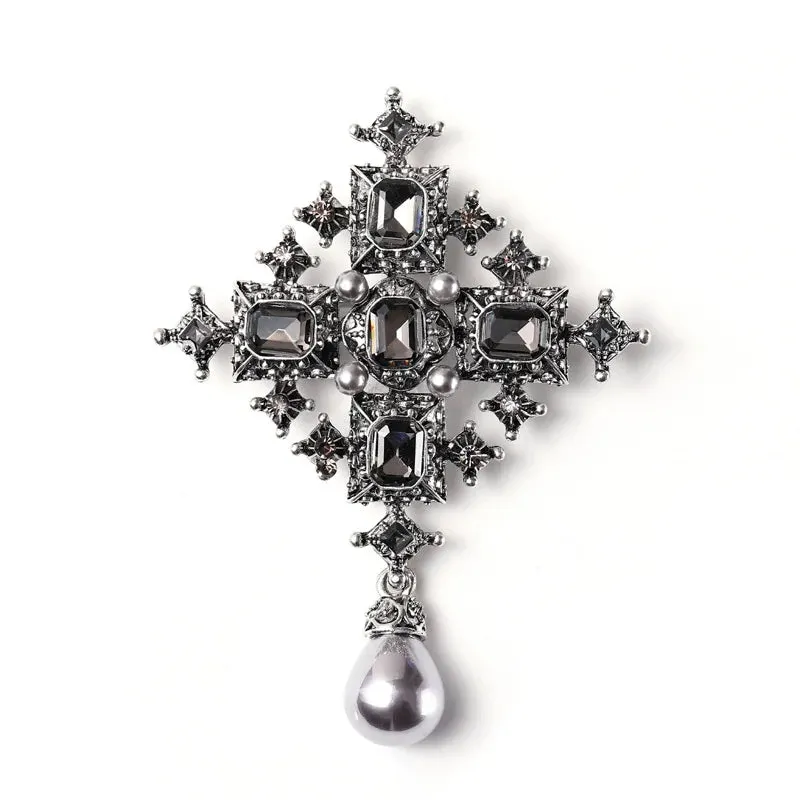 Doga Rhinestone Brooch Pin