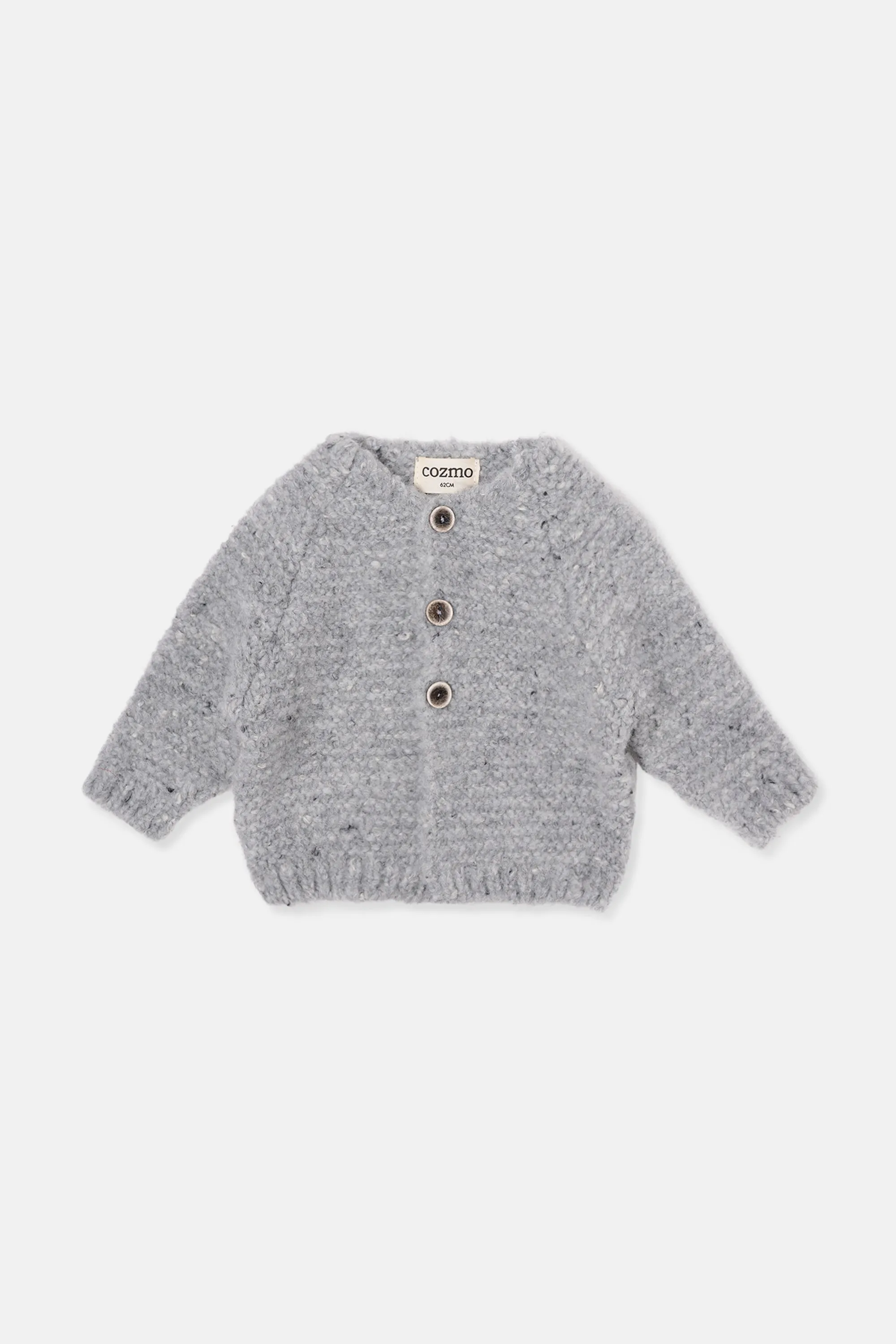 FLECKED TRICOT NEWBORN CARDIGAN