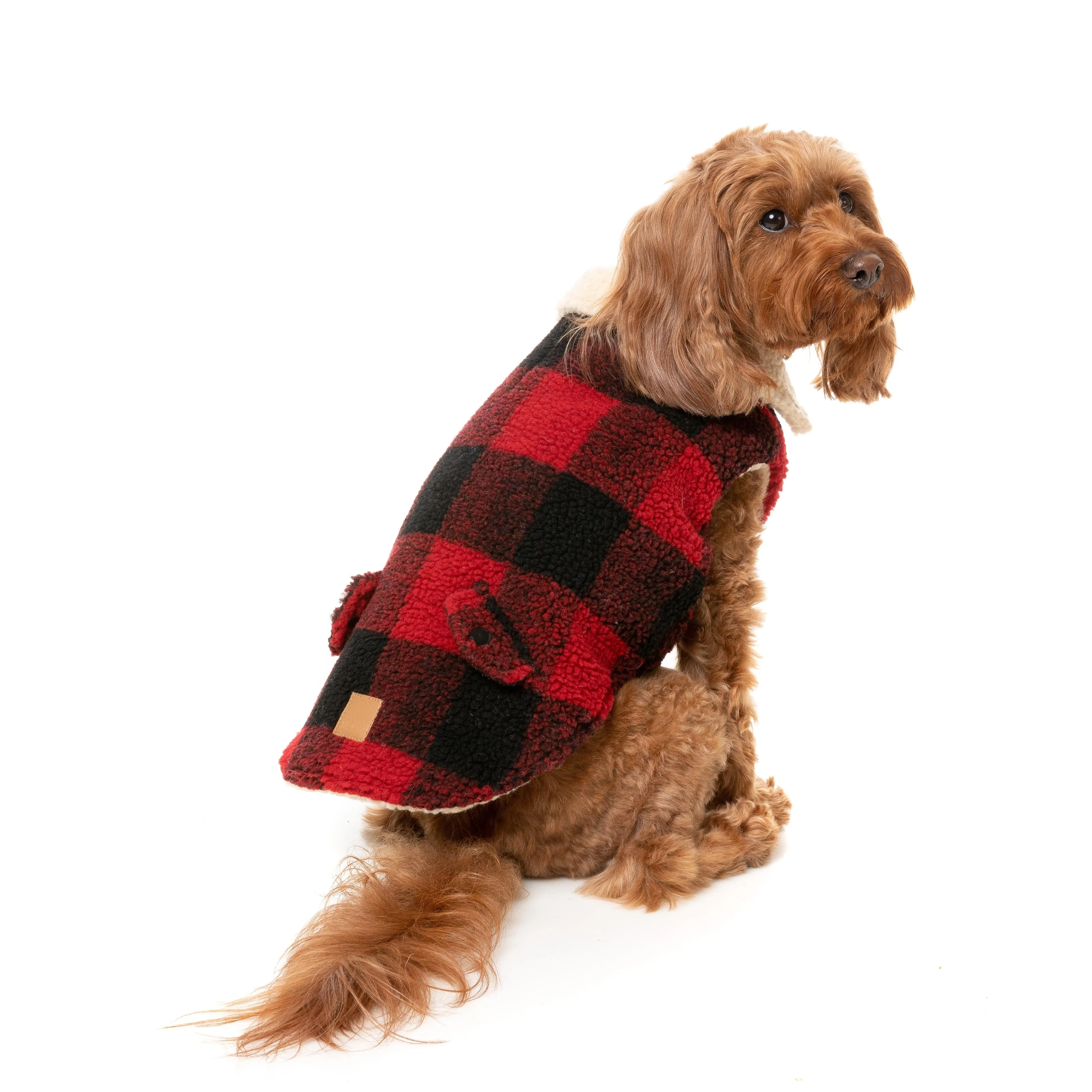 FuzzYard Dog Apparel Jacket Lumberjack Red Size 3 ^ ^