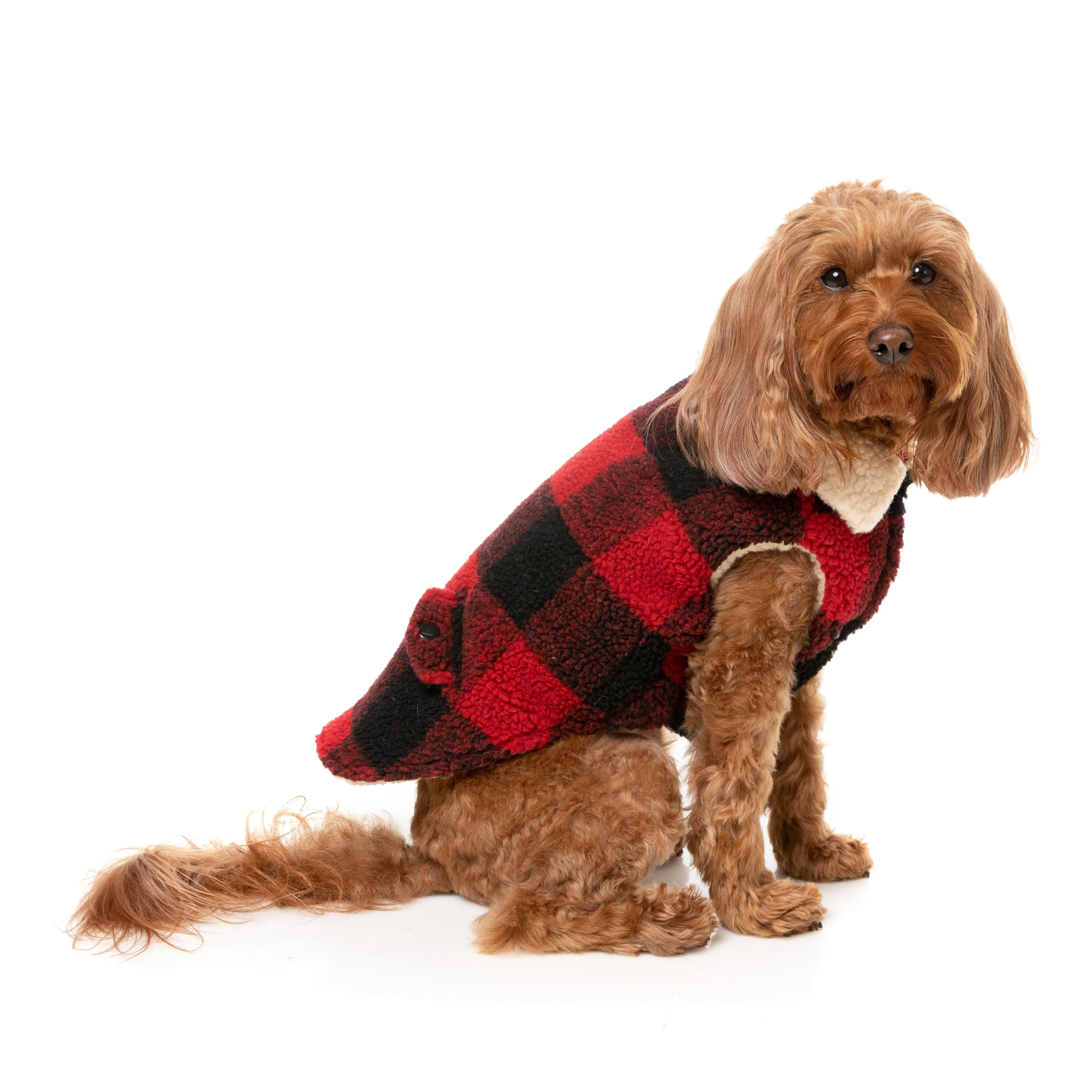 FuzzYard Dog Apparel Jacket Lumberjack Red Size 3 ^ ^