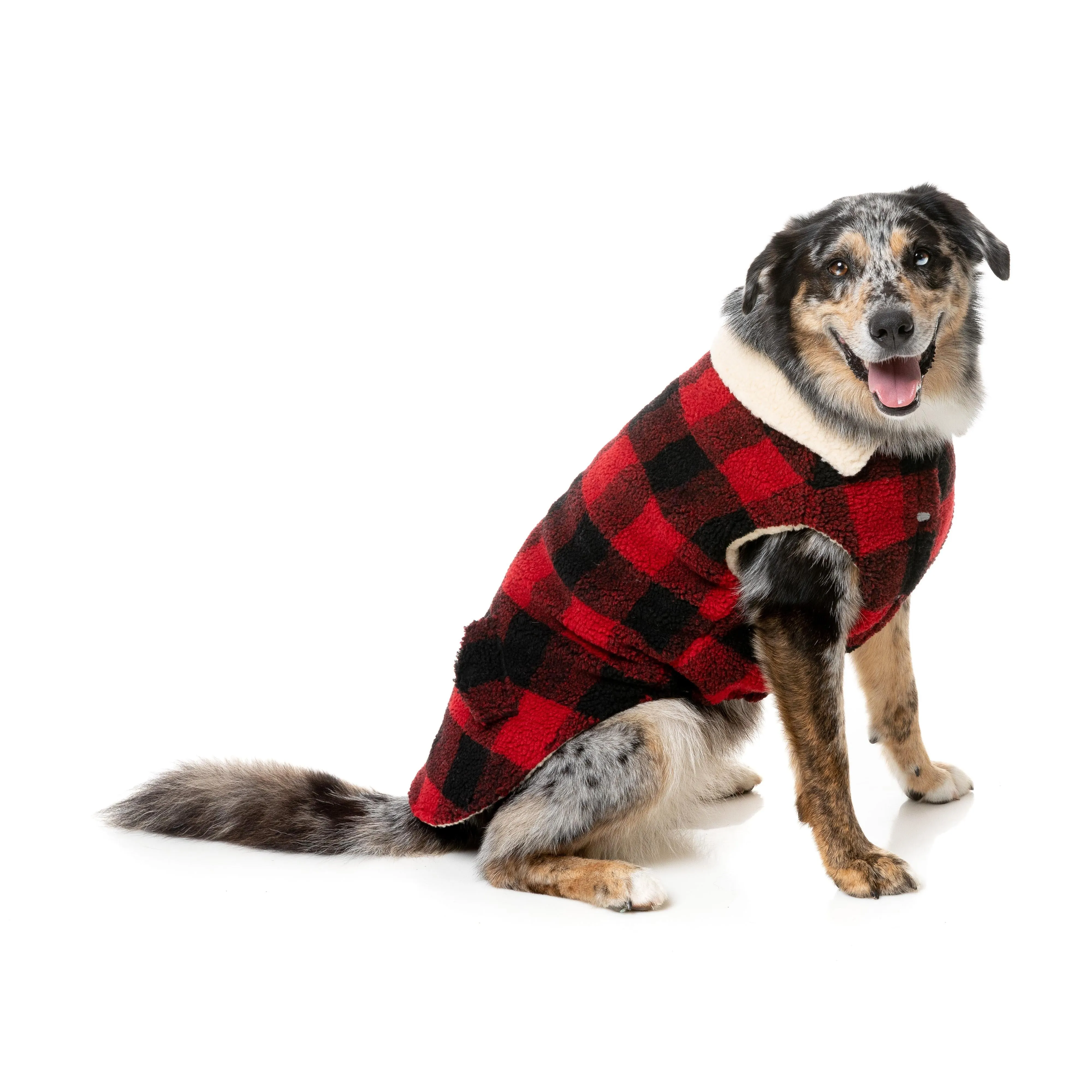 FuzzYard Dog Apparel Jacket Lumberjack Red Size 3 ^ ^