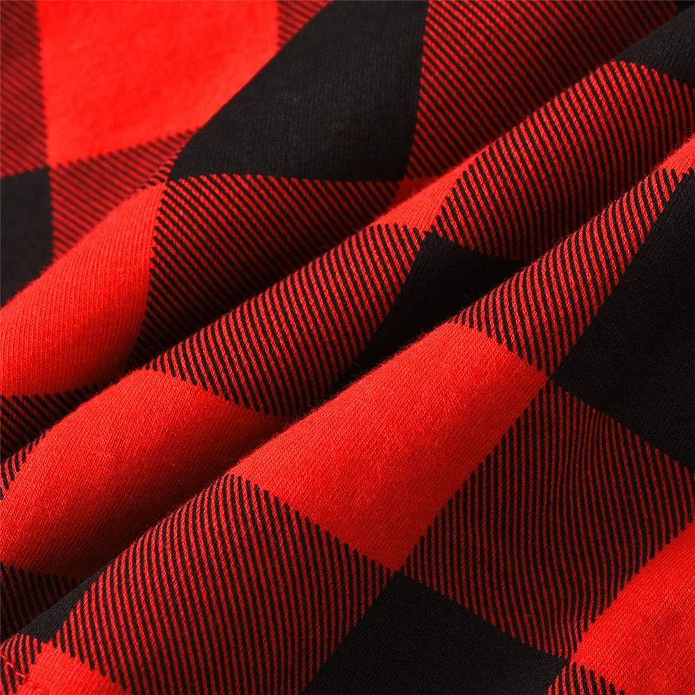 Girls Plaid Long Sleeve Crew Neck Top & Solid Pants & Headband Girl Boutique Clothing Wholesale