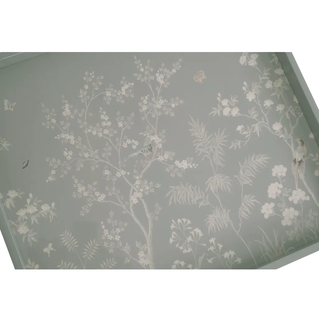 Grey Chinoiserie Tray, Medium