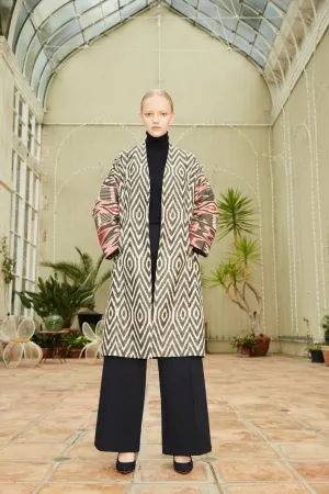 Handwoven Silk Ikat Chapan - Zarina - 'Evening glow'