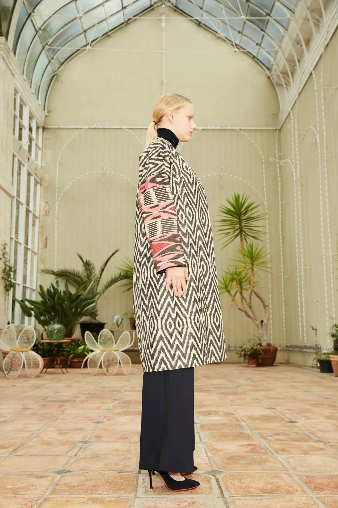Handwoven Silk Ikat Chapan - Zarina - 'Evening glow'