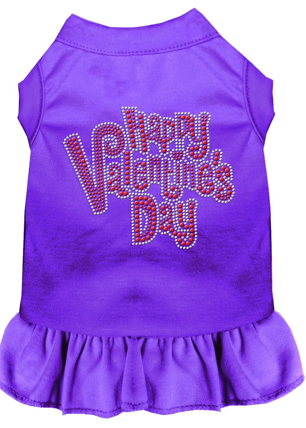 Happy Valentines Day Rhinestone Dress Purple Med