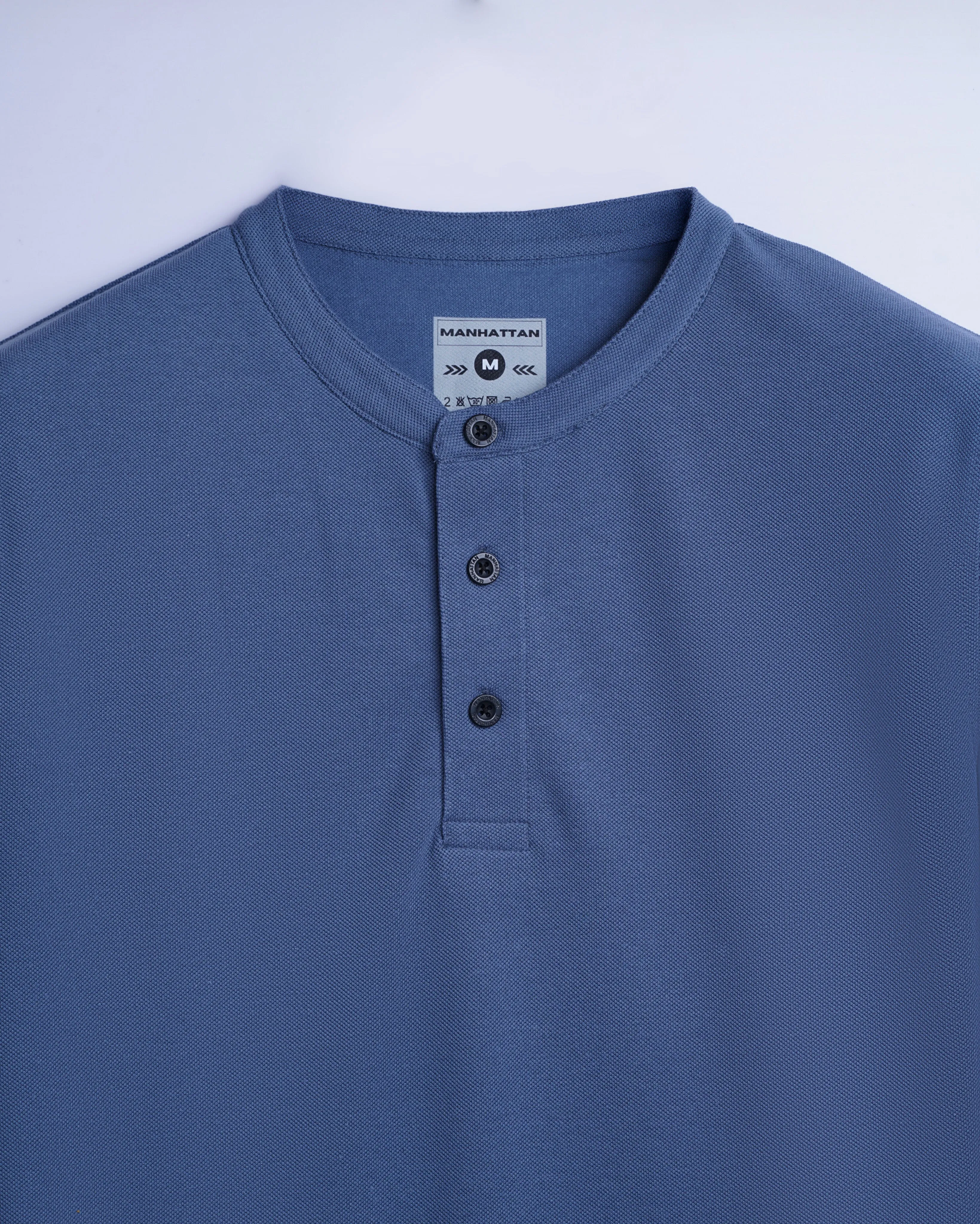 Henley Full Sleeve Unisex Dark Blue