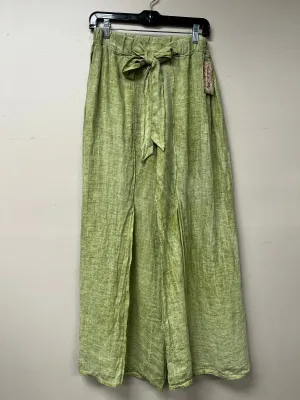Italian crossover slit wide leg pants.