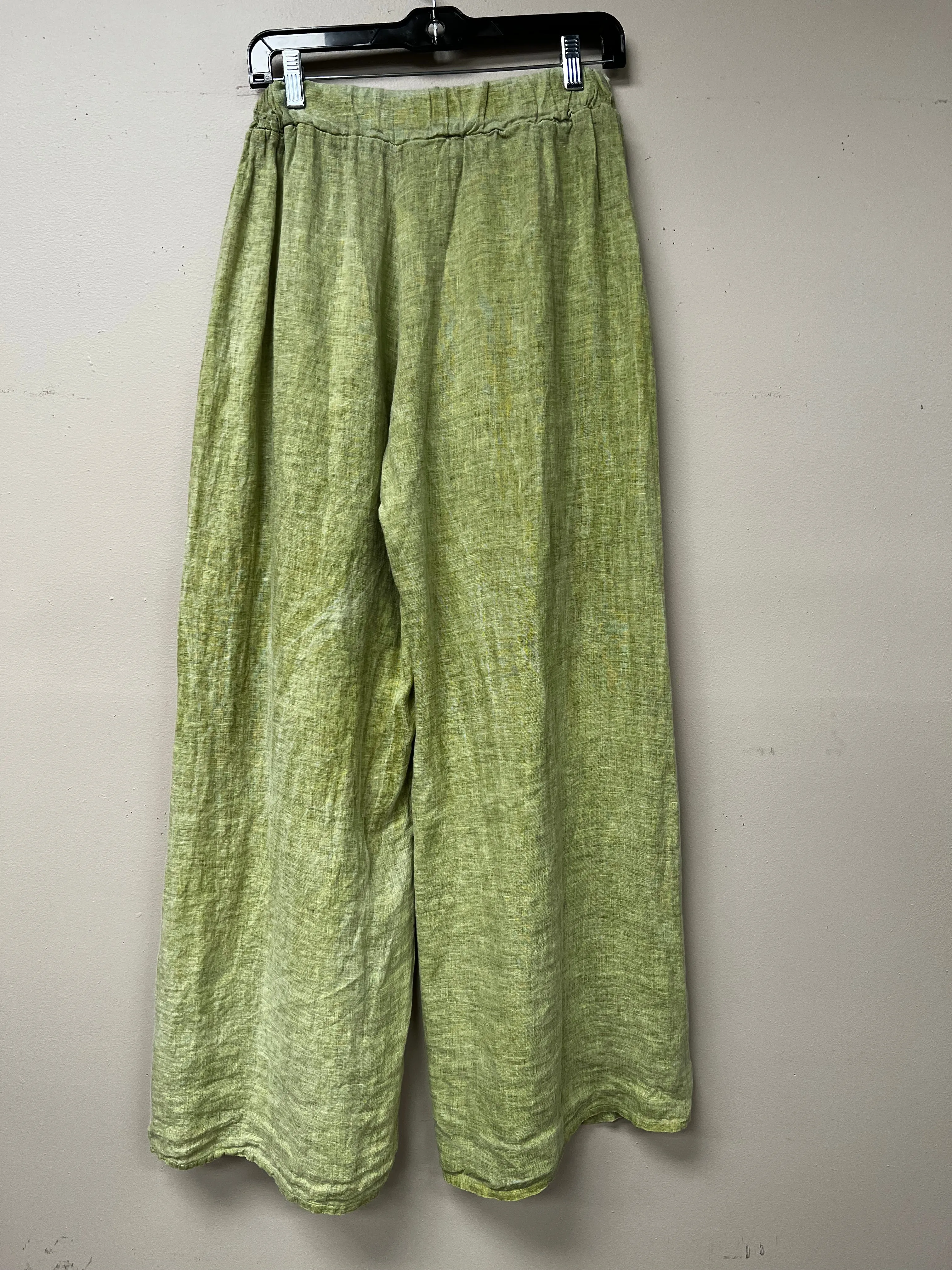 Italian crossover slit wide leg pants.