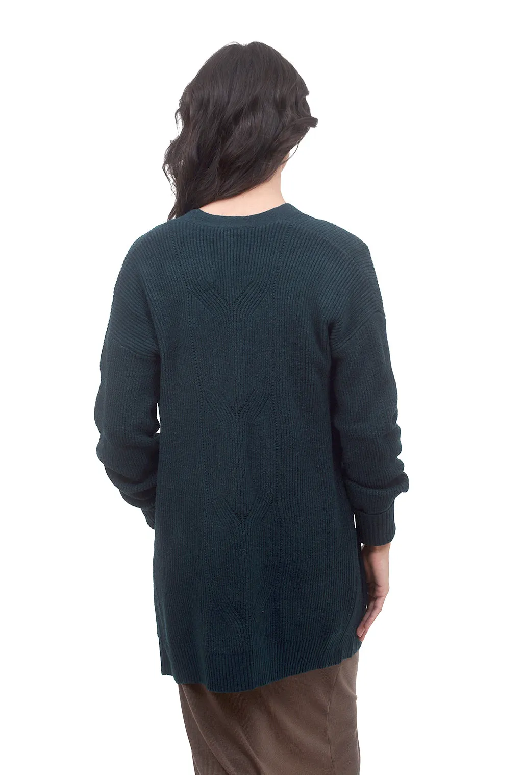 Jacquard Midi Cardigan, Green