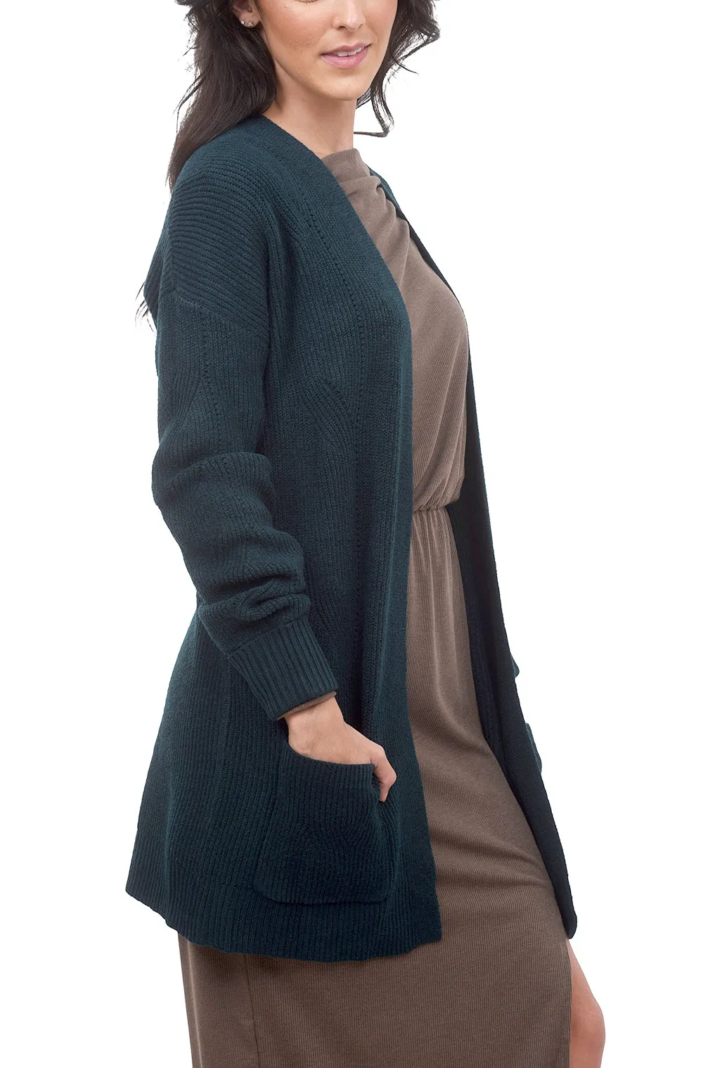 Jacquard Midi Cardigan, Green