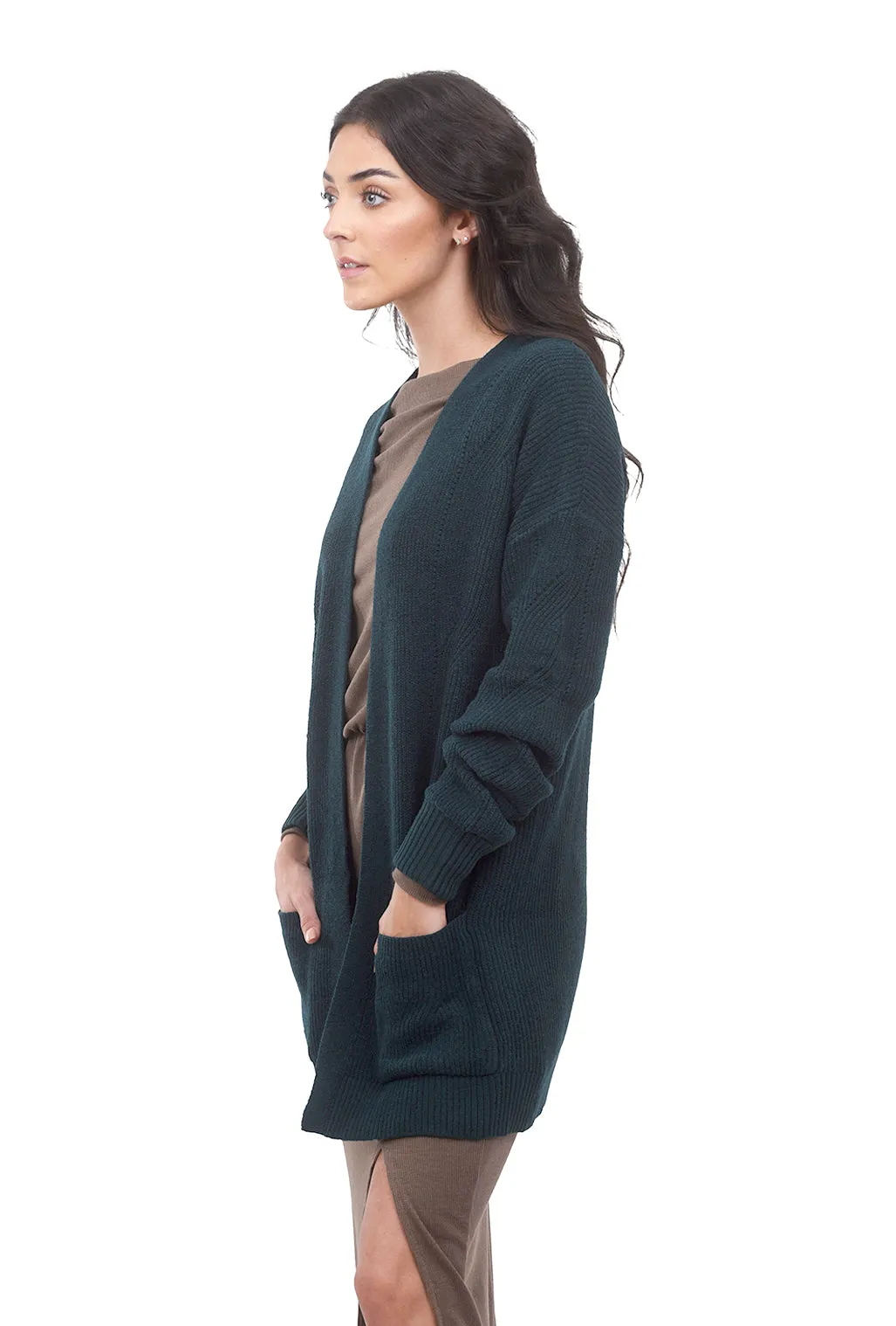Jacquard Midi Cardigan, Green