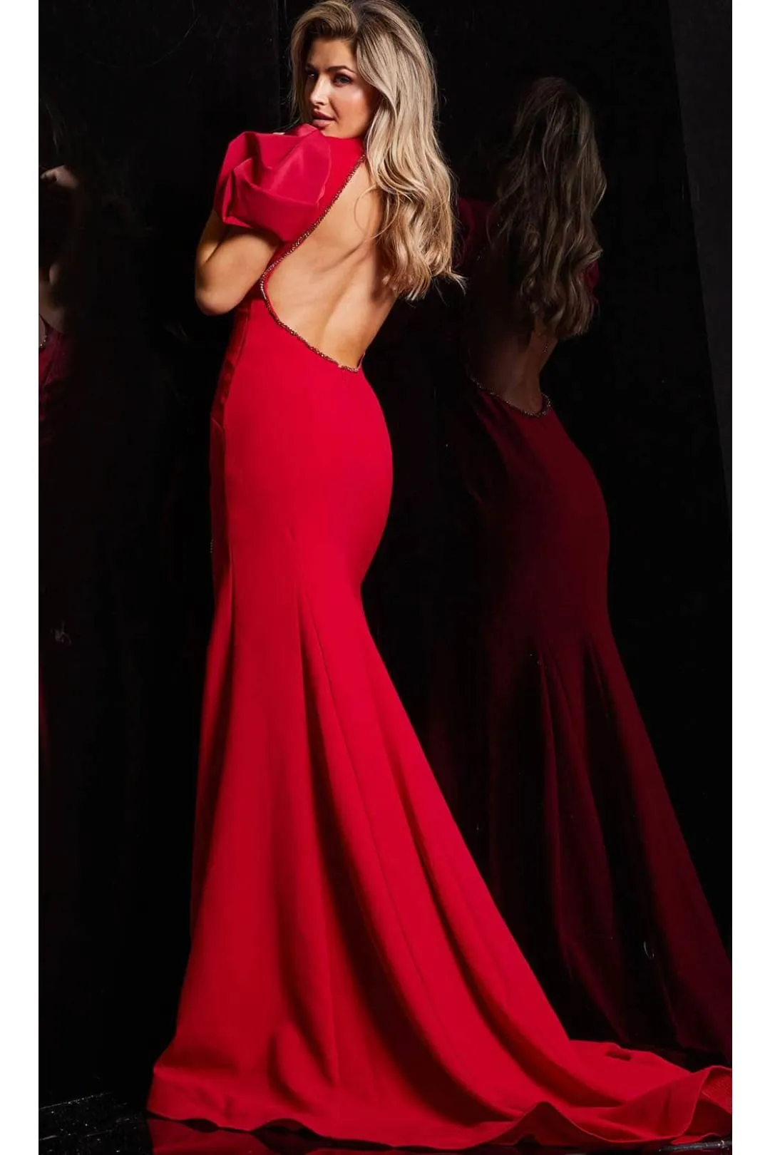 Jovani 38935 - Ruched Floral Long Dress