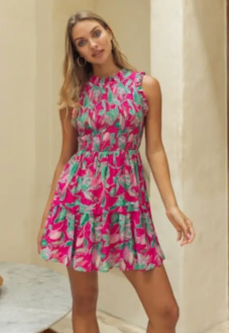 Kaylee Raspberry Floral Dress