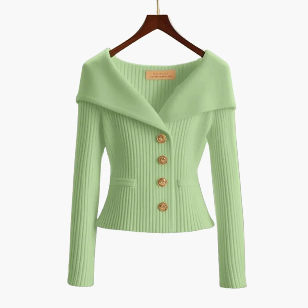 KIM™ - RIBBED BUTTON-UP CARDIGAN