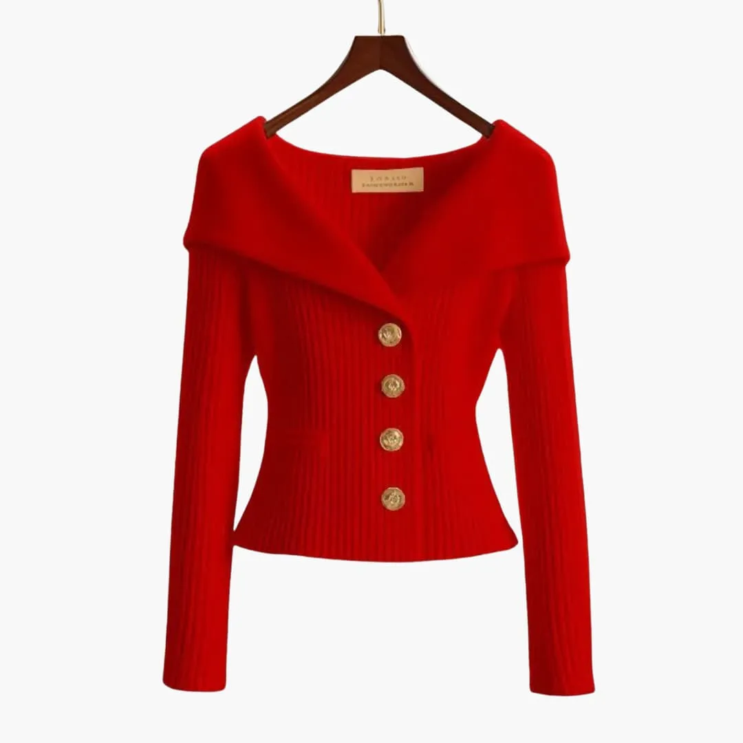 KIM™ - RIBBED BUTTON-UP CARDIGAN