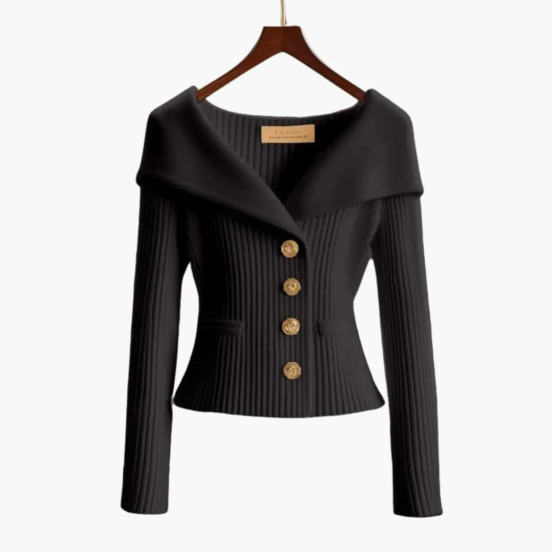 KIM™ - RIBBED BUTTON-UP CARDIGAN